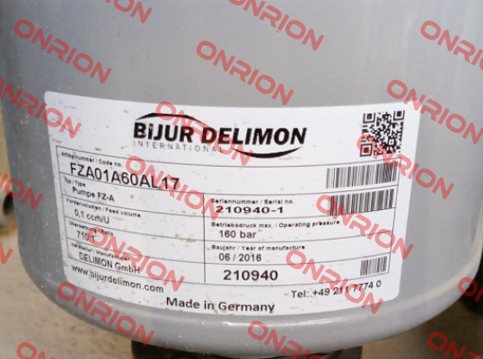 FZA01B60AL17 Bijur Delimon