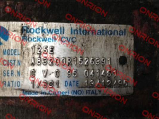 Model 125E S/N: CVC 95 041461  Allen Bradley (Rockwell)