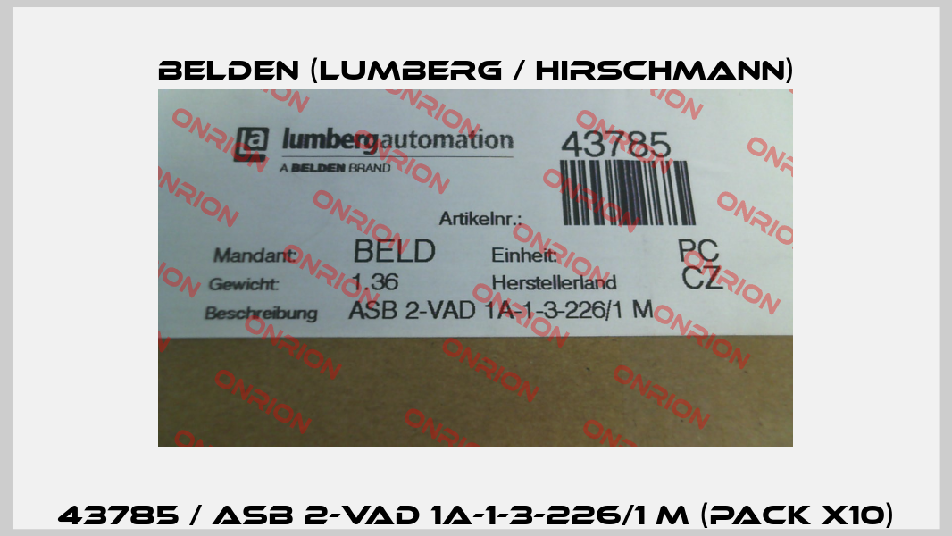 43785 / ASB 2-VAD 1A-1-3-226/1 M (pack x10) Belden (Lumberg / Hirschmann)