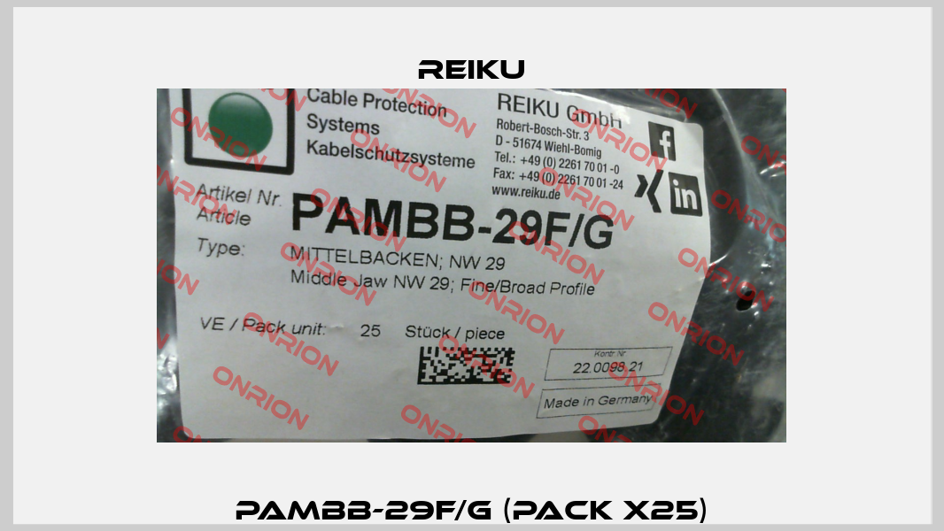 PAMBB-29F/G (pack x25) REIKU