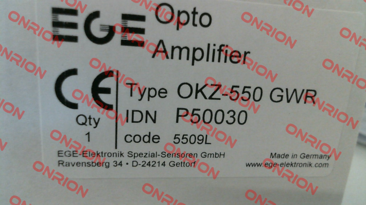 p/n: P50030, Type: OKZ 550 GWR Ege