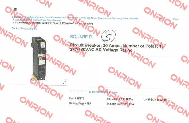 FA14020A  Square D (Schneider Electric)