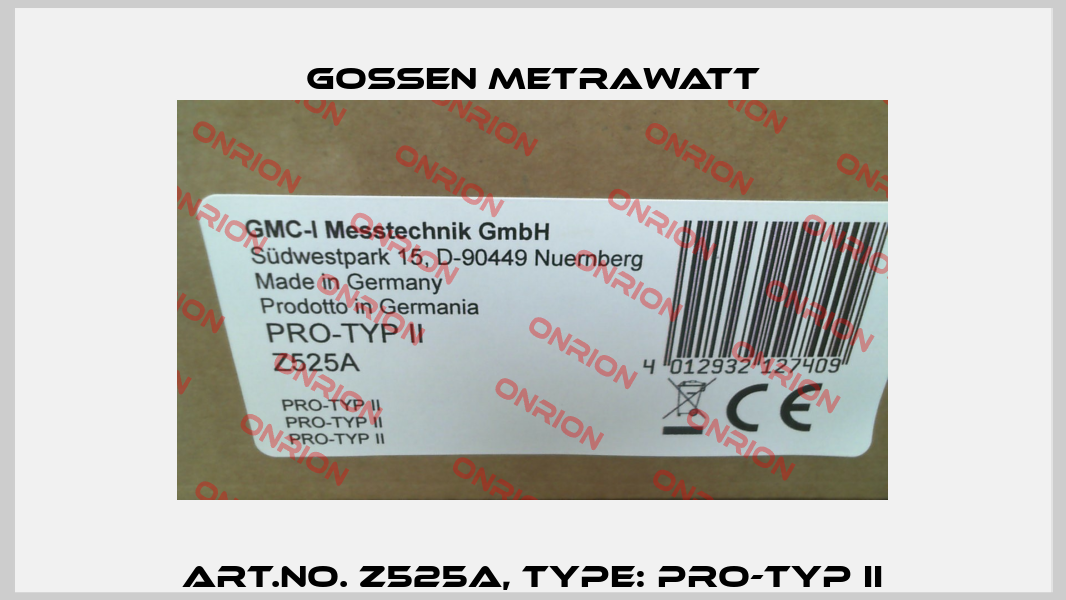 Art.No. Z525A, Type: PRO-TYP II Gossen Metrawatt
