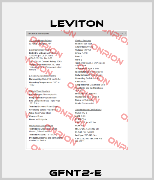 GFNT2-E  Leviton