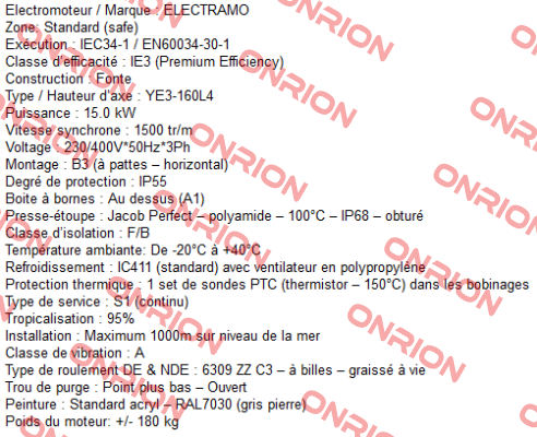 IEC34-1 / EN60034-30-1  Electramo