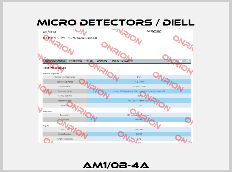 AM1/0B-4A Micro Detectors / Diell