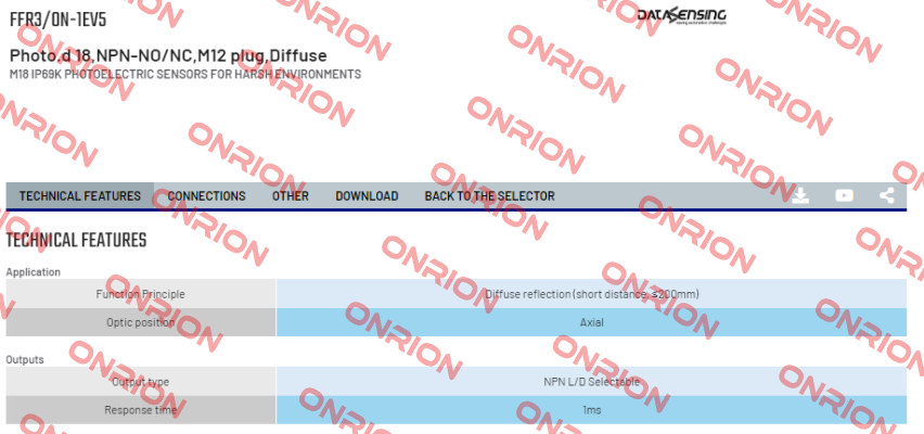 FFR3/0N-1EV5 Micro Detectors / Diell