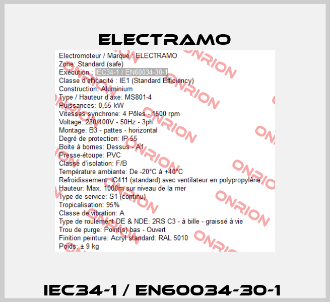 IEC34-1 / EN60034-30-1  Electramo