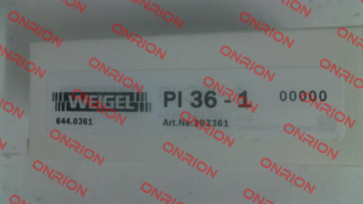 Nr. 644.0361 / Type PI 36-1 Weigel